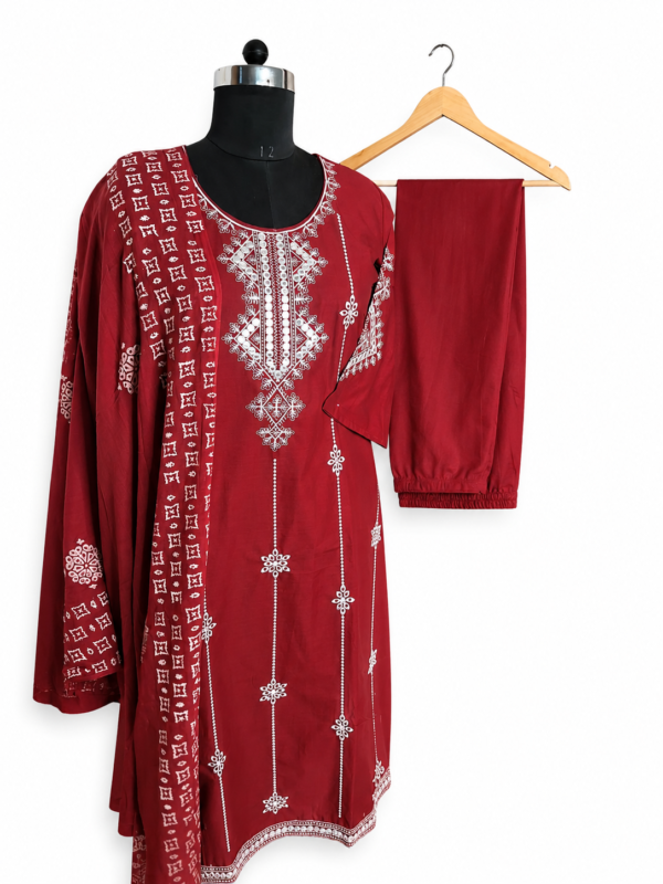 Marrun Colour Embroidery work With dupatta and Plazo