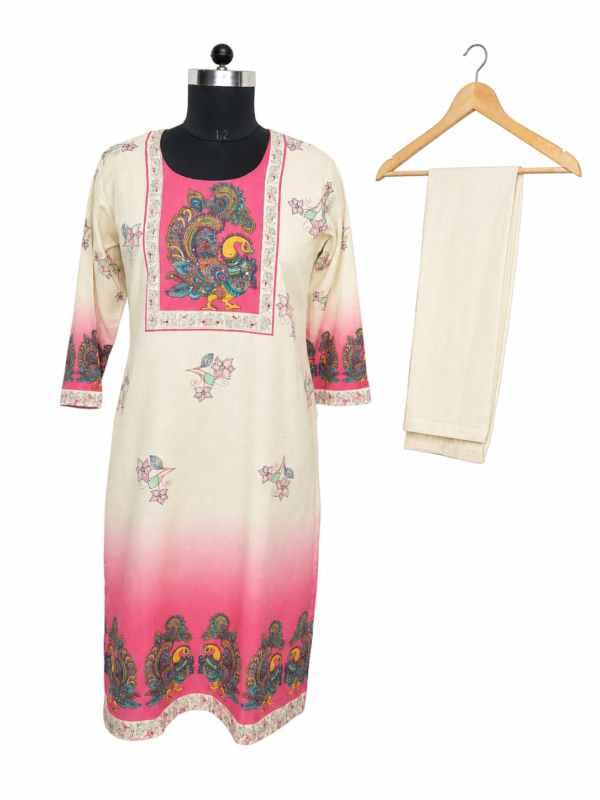 Page colour Mull Cotton suit dupatta with Patches